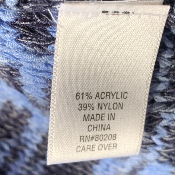 Laura Ashley Blue Cardigan Sweater with Fringe Tassels 3/4 Sleeves Size Large - Picture 10 of 16